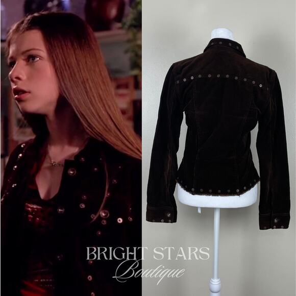 Rare Corduroy Studded Jacket ASO Dawn Summers Buffy the Vampire Slayer Y2K VTG - Picture 2 of 11